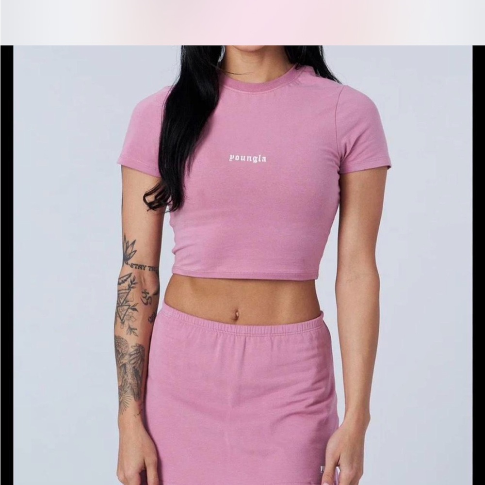 YoungLA Blush Pink Cropped Baby Tee